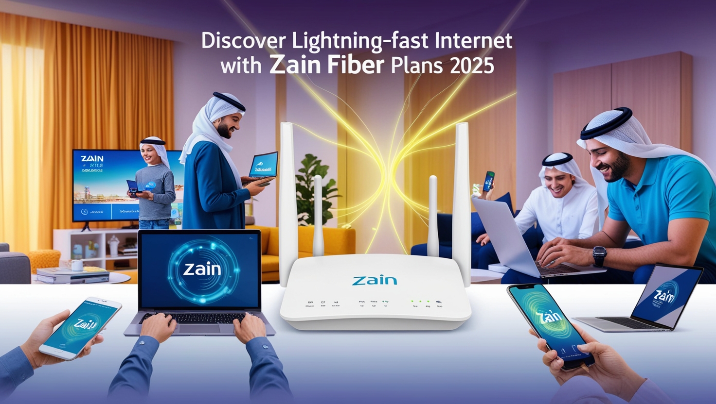 خطط إنترنت زين فايبر 2025